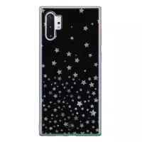 Samsung Note 10 Plus hoesje siliconen - Falling stars | Samsung Galaxy Note 10 Plus case | zwart | TPU backcover transparant