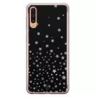 Samsung A50/A30s hoesje siliconen - Falling stars | Samsung Galaxy A50/A30s case | zwart | TPU backcover transparant