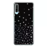 Huawei P Smart Pro hoesje siliconen - Falling stars | Huawei P Smart Pro case | Bruin/beige | TPU backcover transparant