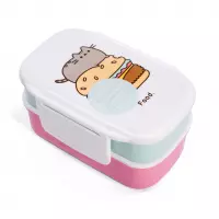 Pusheen: Bento box -  Broodtrommel Set - 13 X 20 Cm Roze/blauw/wit