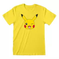 Pokemon T-shirt geel Pikachu - happy face - M