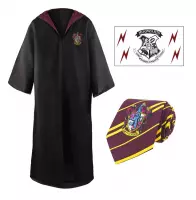 Brandecision Harry Potter: Gryffindor Robe, Tie & Tattoo Set / Griffoendor Gewaad, Stropdas & Tattoo Set - Medium