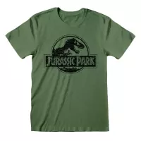 Jurassic Park Heren Tshirt -L- Mono Logo Groen