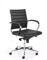 Burostoel.eu model 600 design bureaustoel met lage rug in zwart PU