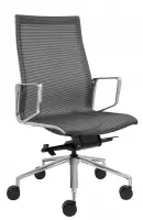 Burostoel.eu model 1370 design bureaustoel in mesh zwart-alu