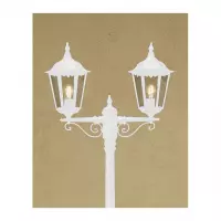 Lantaarnpaal Firenze Marradi wit 2 lichts tuinlamp Konstsmide 7234-750