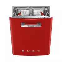 Smeg ST2FABRD2 onderbouw vaatwasser 50&apos;s style, rood, met 4 QuickTime programma&apos;s en Acquastop