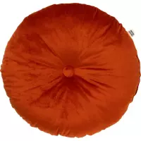 Dutch Decor OLLY - Sierkussen rond velvet Potters Clay 40 cm - oranje