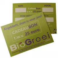 Cadeaubon Biogroei | Waarde 25 euro