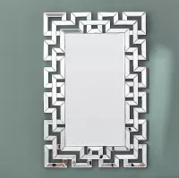 Ellanora® Decoratieve wandspiegel - rechthoekige decoratieve spiegel - grote wandspiegel met glazen frame - elegante geometrische decoratieve rechthoekige spiegel - 90 x 60 cm