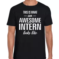 Awesome Intern / geweldige stagiair cadeau t-shirt zwart - heren -  bedankje / verjaardag / beroep shirt XL