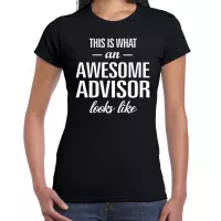 Awesome advisor / geweldige adviseur cadeau t-shirt zwart - dames -  kado / verjaardag / beroep cadeau shirt XS