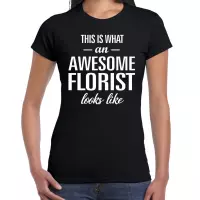 Awesome Florist / geweldige bloemist cadeau t-shirt zwart - dames -  kado / verjaardag / beroep shirt S