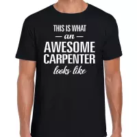 Awesome carpenter / geweldige timmerman cadeau t-shirt zwart - heren -  kado / verjaardag / beroep shirt L