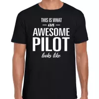 Awesome Pilot / geweldige piloot cadeau t-shirt zwart - heren -  kado / verjaardag / beroep shirt 2XL