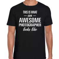 Awesome Photographer / geweldige fotograaf cadeau t-shirt zwart - heren -  kado / verjaardag / beroep shirt L