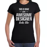 Awesome designer / geweldige ontwerper cadeau t-shirt zwart - dames -  ontwerpser kado / verjaardag / beroep shirt 2XL