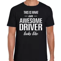 Awesome Driver / geweldige bestuurder cadeau t-shirt zwart - heren -  chaufeur kado / verjaardag / beroep shirt S