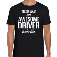 Awesome Driver / geweldige bestuurder cadeau t-shirt zwart - heren -  chaufeur kado / verjaardag / beroep shirt M