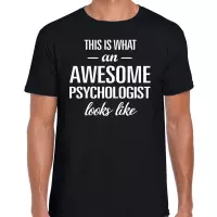 Awesome Psychologist / geweldige psycholoog cadeau t-shirt zwart - heren - kado / verjaardag / beroep cadeau shirt M