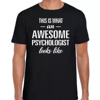 Awesome Psychologist / geweldige psycholoog cadeau t-shirt zwart - heren - kado / verjaardag / beroep cadeau shirt L