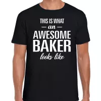 Awesome Baker / geweldige bakker cadeau t-shirt zwart - heren -  banketbakker kado / verjaardag / beroep shirt XL