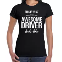 Awesome Driver / geweldige bestuurder cadeau t-shirt zwart - dames -  chauffeur kado / verjaardag / beroep shirt XL