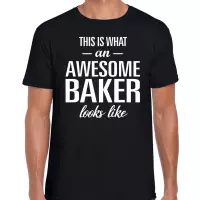 Awesome Baker / geweldige bakker cadeau t-shirt zwart - heren -  banketbakker kado / verjaardag / beroep shirt S