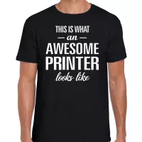 Awesome / geweldige printer cadeau t-shirt zwart - heren - drukker kado / verjaardag / beroep cadeau shirt M