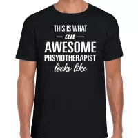 Awesome Physiotherapist / geweldige fysiotherapeut cadeau t-shirt zwart - heren - fysio kado / verjaardag / beroep shirt XL