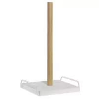 Keukenrolhouder wit 16 x 30 cm - Keukenpapier/keukenrol houders van hout