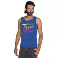 Blauw Helemaal Toppie singlet/ mouwloos shirt heren S