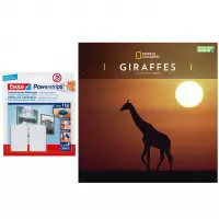 Dieren kalender 2022 giraffen National Geographic 30 cm incl. 2 zelfklevende ophanghaken - Maandkalenders/jaarkalenders