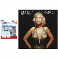 Film/tv kalender 2022 Marilyn Monroe 30 cm incl. 2 zelfklevende ophanghaken - Maandkalenders/jaarkalenders - Wandkalenders