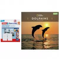 Dieren kalender 2022 dolfijnen National Geographic 30 cm incl. 2 zelfklevende ophanghaken - Maandkalenders/jaarkalenders