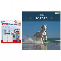 Dieren kalender 2022 paarden National Geografic 30 cm incl. 2 zelfklevende ophanghaken - Maandkalenders/jaarkalenders