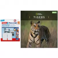 Dieren kalender 2022 tijgers National Geographic 30 cm incl. 2 zelfklevende ophanghaken - Maandkalenders/jaarkalenders