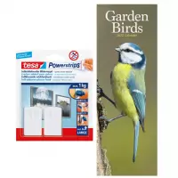 Dieren/vogel kalender 2022 tuinvogels 15 x 42 cm incl. 2 zelfklevende ophanghaken - Maandkalenders/jaarkalenders - Wandkalenders