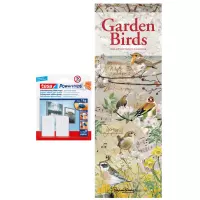 Dieren/vogel kalender 2022 tuinvogels getekend 15 x 42 cm incl. 2 zelfklevende ophanghaken - Maandkalenders/jaarkalenders