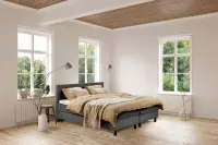 Beddenleeuw Boxspring Bed Isabella - 140x210 - Incl. Pocketmatras + Hoofdbord - Antraciet