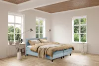 Beddenleeuw Boxspring Bed Isabella - 140x210 - Incl. Pocketmatras + Hoofdbord - Blauw