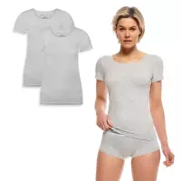 T-shirts Kate (2-pack) - Light Grey Melange S