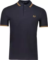 Fred Perry Polo Blauw Aansluitend - Maat XL - Heren - Herfst/Winter Collectie - Katoen