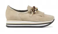 Softwaves Sneakers Dames - Lage sneakers / Damesschoenen - Suède    -  7.78.08 - Beige - Maat 36