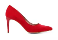 Giulia Dames Leren   Pumps / Stiletto - Naaldhak hoogte 9 cm - Giulia 8 sue - Rood - Maat 37
