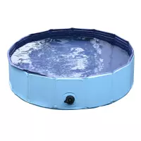 PawHut Hondenbad hondenzwembad waterbak zwembad Ø80 / 120 / 160 cm blauw/rood D01-004BU
