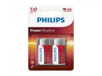Lifetime Philips Power Alkaline batterijen C 2 stuks in blister