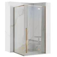 REA Fargo Gold Douchecabine met Draaideur 90 x 90 x 195 cm - 6 mm Glans Goud