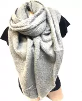 Lange Warme Sjaal - Omslagdoek - Extra Dikke Kwaliteit - Gemêleerd - Grijs -195 x 55 cm (86292#)