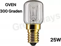 Ovenlampje - 25W - E14 - Schakelbordlamp - 300 Graden - Hittebestendig - Voor in de oven - Bakoven - 230V